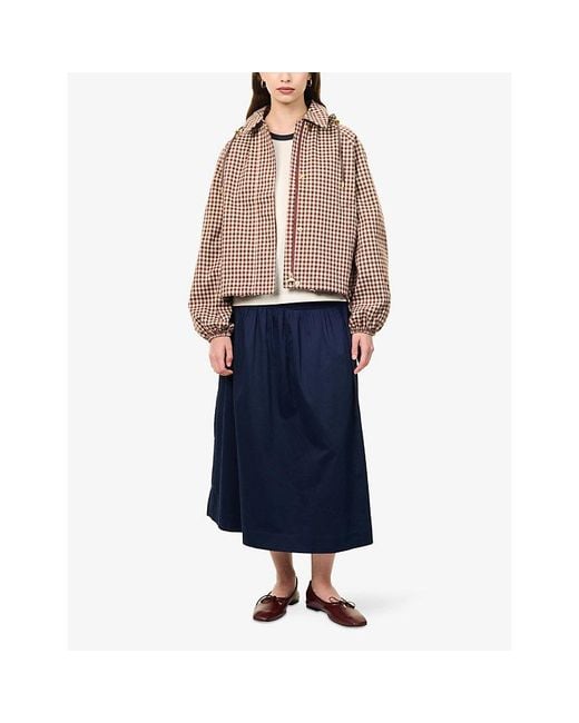 Barbour Pink Audrey Gingham-Check Woven Jacket
