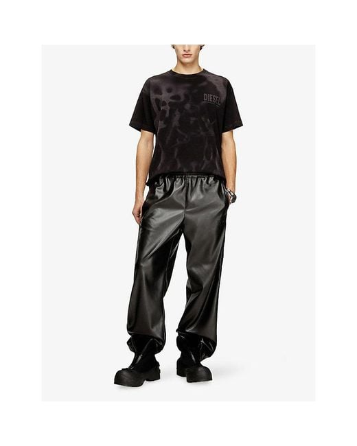 DIESEL Black T-Norm-V7 Laser-Print Cotton-Jersey T-Shirt for men