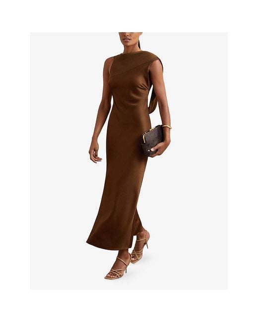 brown dish dress Deesee Linen Maxi Dress – SEROYA main image 0