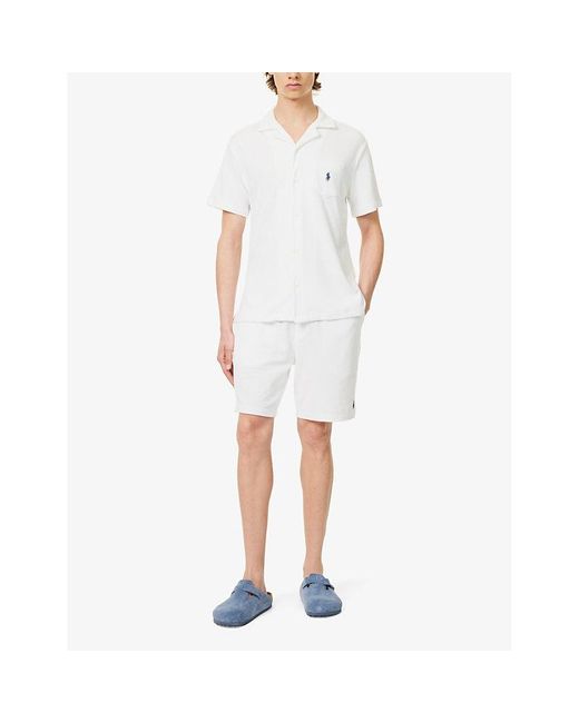 Polo Ralph Lauren White Regular-fit Terry-texture Cotton And Recycled Polyester-blend Shirt for men