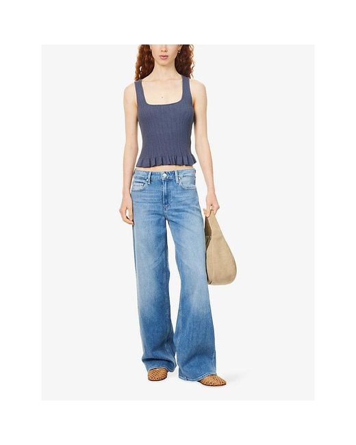 PAIGE Blue Tatum Wide-Leg Denim Jeans