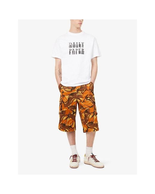 Daily Paper White Blocked Crewneck Cotton-Jersey T-Shirt for men