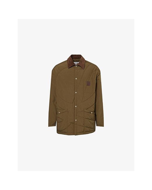 Loewe Brown Corduroy-Collar Padded Shell Overshirt Jacket for men
