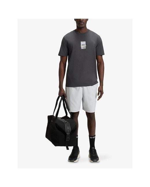Boss Black Photo-Print Short-Sleeve Stretch-Cotton T-Shirt for men