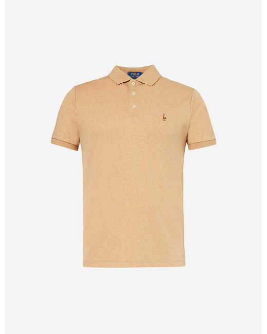 Polo Ralph Lauren Natural Brand-embroidered Slim-fit Cotton-jersey Polo Shirt Xx for men