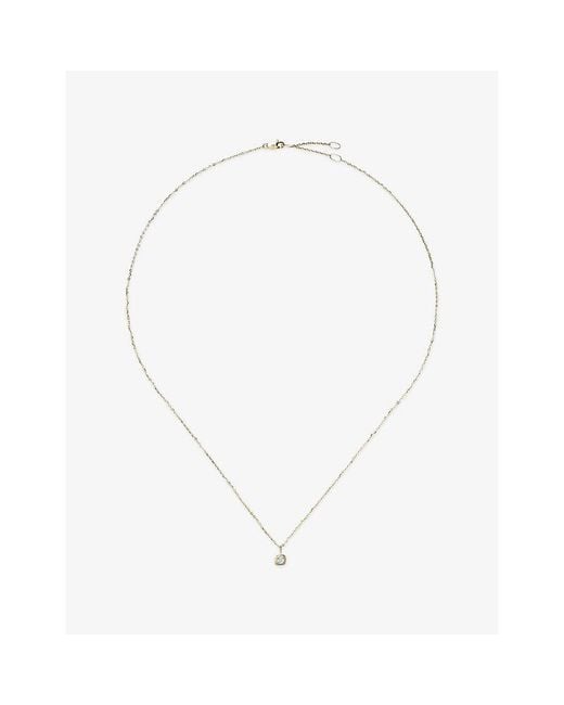 Missoma White Fine June Birthstone 14Ct And Moonstone Pendant Necklace