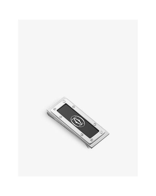 Cartier White Santos De Stainless- And Lacquer Money Clip for men