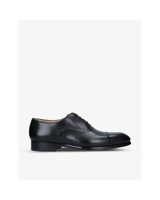 Magnanni Shoes Black Lace-up Leather Oxford Shoes for men