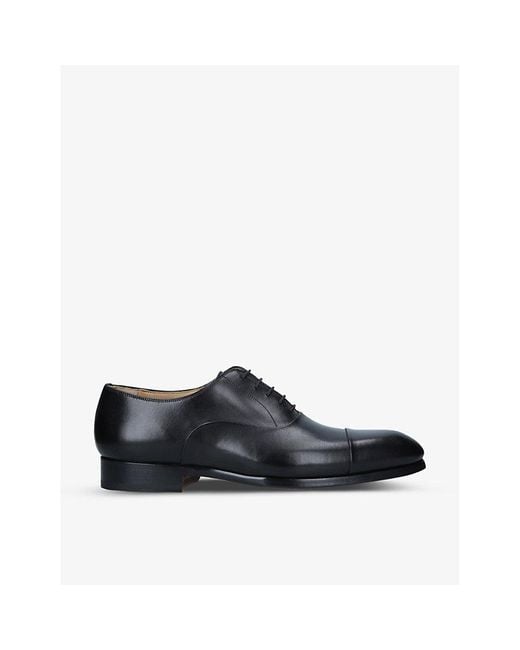 Magnanni Shoes Black Lace-Up Leather Oxford Shoes for men