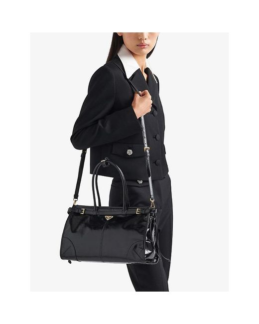Prada Black Bonnie Large Leather Handbag