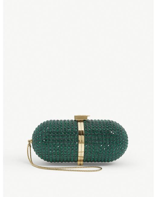 Marzook Green Pill Crystal-embellished Clutch