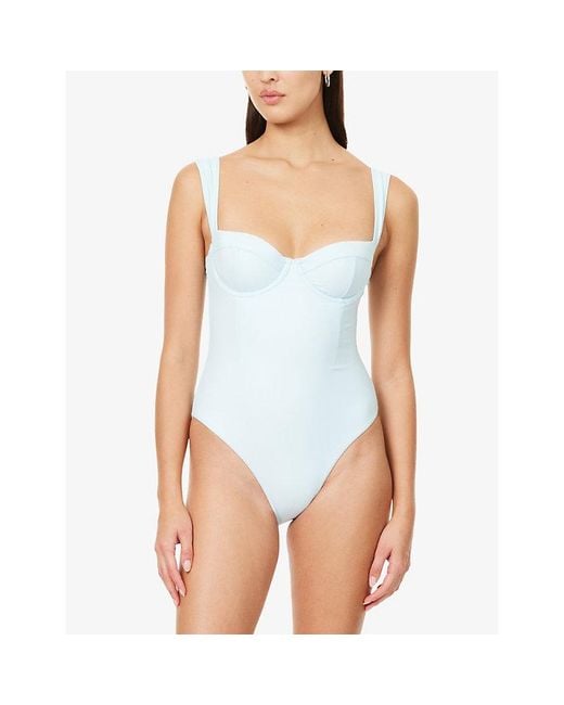 Jonathan Simkhai White Kyle Bustier One Piece Swimsuit