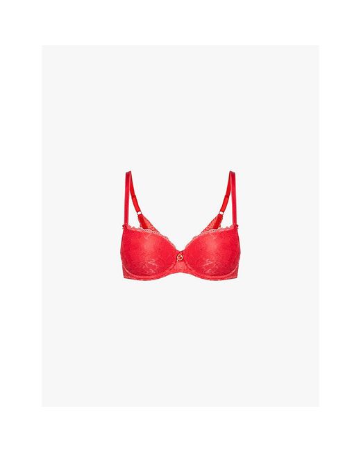Aubade Red Rosessence Comfort Half-Cup Stretch-Lace Bra