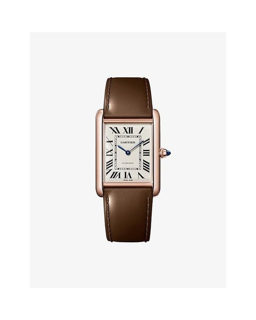 Cartier Brown Tank Louis Large 18Ct Rose- Watch 38.1 X 27.75Mm