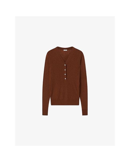 Joseph Brown Gillies Button-Neck Cashmere Top