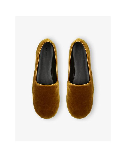 The Row Brown Ponti Velvet Slippers