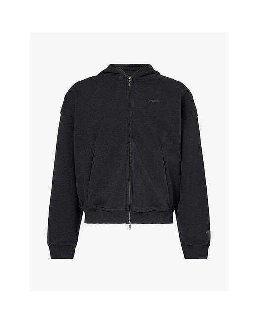 GYMSHARK Blue Evolve Zip-Through Cotton-Blend Hoody for men