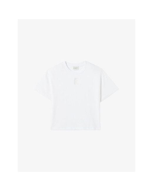 Claudie Pierlot White Branded Relaxed-Fit Cotton-Jersey T-Shirt