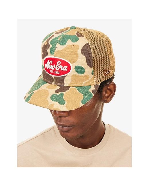 KTZ Red Duck Camo Mesh-Panel Cotton Trucker Cap for men