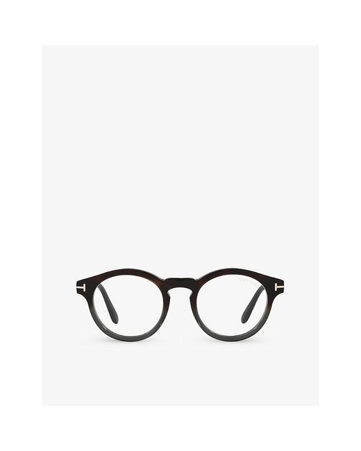 Tom Ford Black Tr001692 Ft5887-b Round-frame Acetate Glasses for men