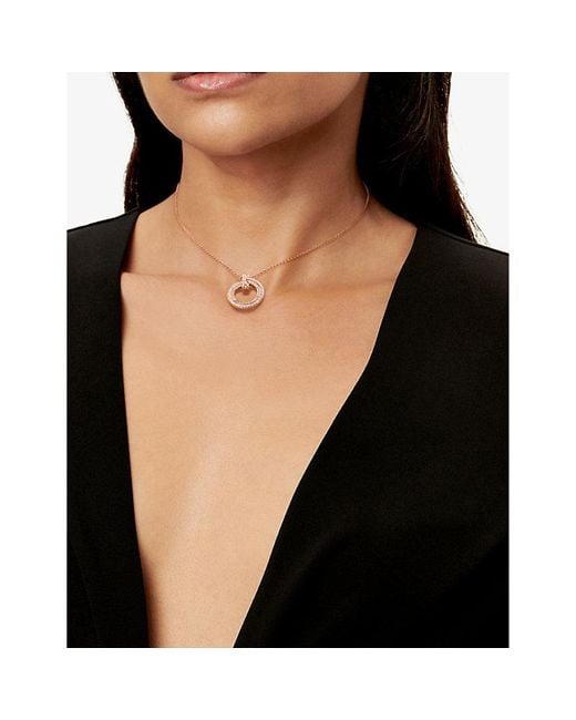 Tiffany & Co Metallic T1 18Ct Rose- And Diamond Pendant Necklace