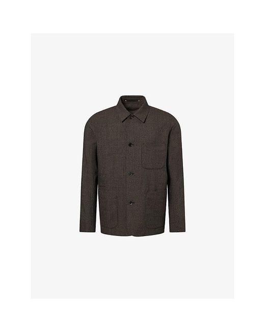 Paul Smith Black Houndstooth-Pattern Single-Breasted Wool Jacket for men