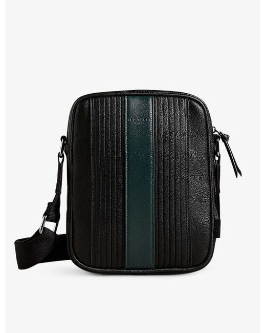 Ted Baker Everton Large Striped Fauxleather Crossbody Flight Bag in