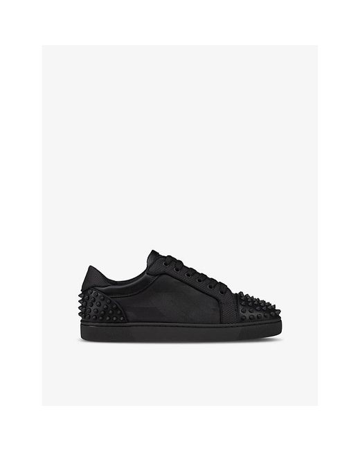 Christian Louboutin Black Seavaste 2 Orlato Studded Leather And Nylon Low-Top Trainers for men
