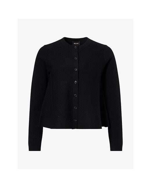 ME+EM Black Button-Through Wool-Blend Cardigan