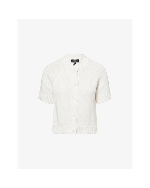 ME+EM White Chunky Short-Sleeves Cotton-Knit Top