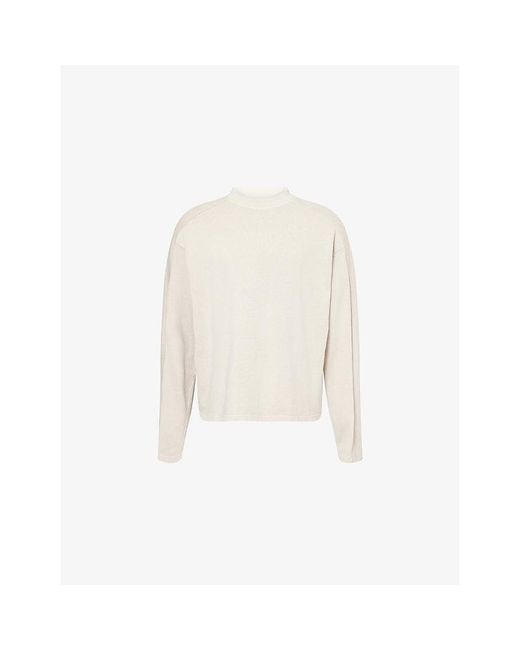 Entire studios White Long-Sleeve Washed Crewneck Cotton T-Shirt for men