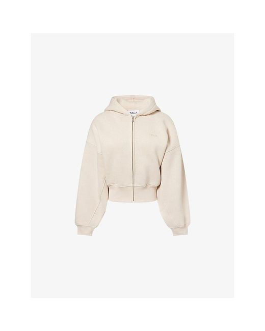 WE Are Tala Natural Cocoon Zip-Through Cotton-Blend Hoody
