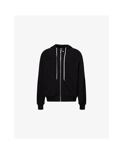 Rick Owens Black Windbreaker Zip-Up Cotton Hoody for men