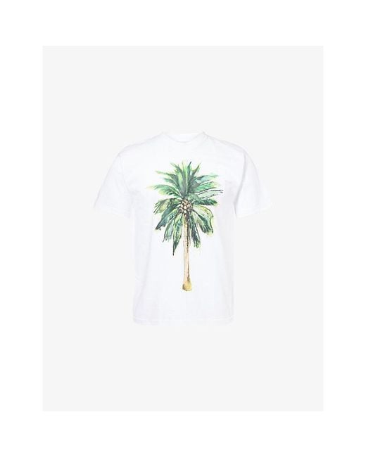 Obey Green Palm Graphic-Print Cotton T-Shirt for men