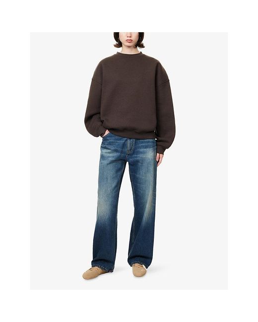 Sisters & Seekers Brown Seekers Classic Embroidered Cotton-Blend Sweatshirt