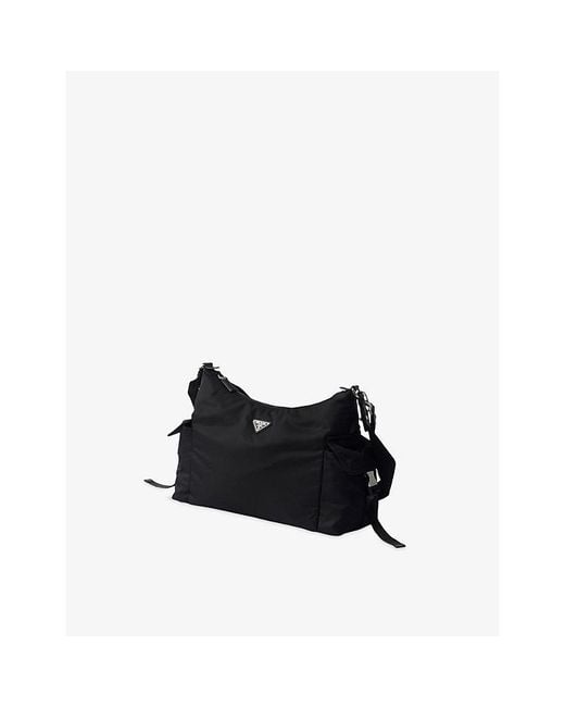 Prada Black Explore Re-Nylon Woven Shoulder Bag for men