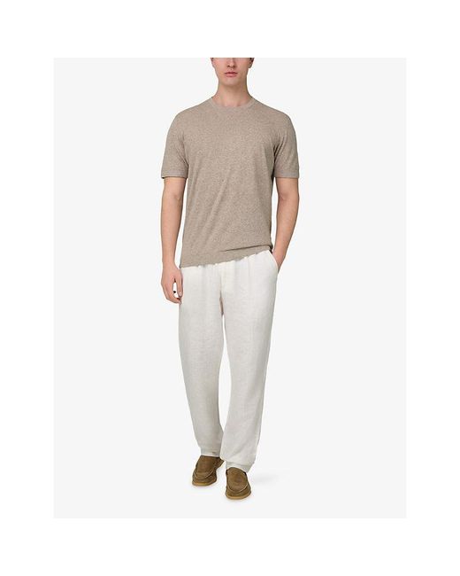 Boggi Natural Fine-Knit Regular-Fit Linen And Cotton T-Shirt for men