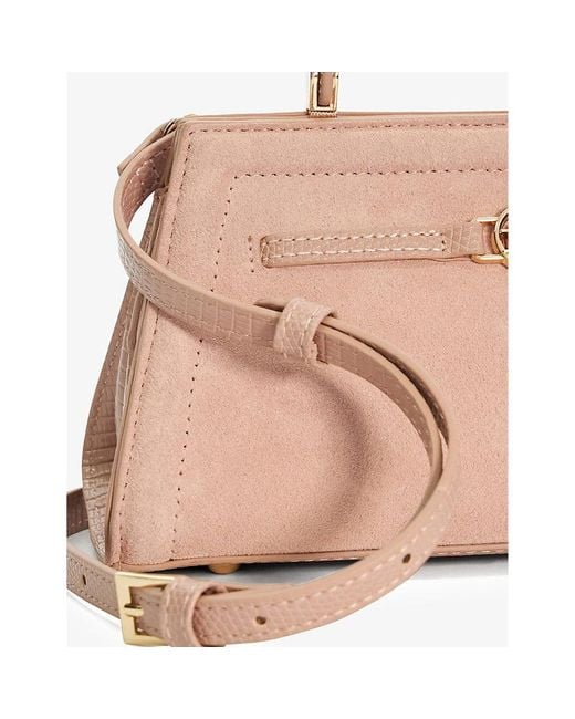Dune Pink Dante Top-handle Suede Handbag