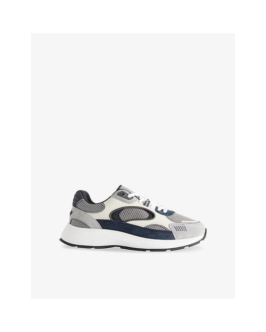 Arne White Circuit Suede, Leather And Mesh Trainers for men