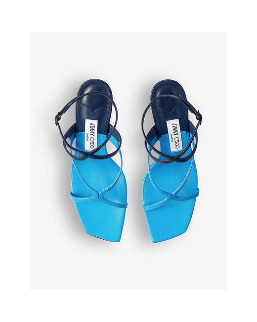 Jimmy Choo Blue Azie 85 Leather Heeled Sandals