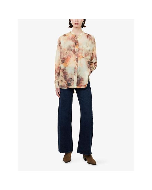 PAIGE Blue Arellia Skimmer Barrel-Leg Denim Jeans