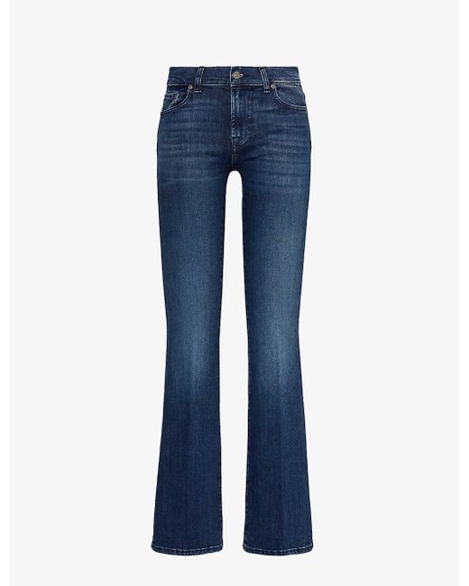 7 For All Mankind Blue Bootcut Soho Flared-leg Mid-rise Stretch-denim Jeans