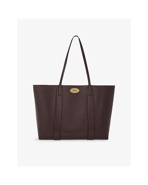 Mulberry Brown Bayswater Small Grained-Leather Tote Bag