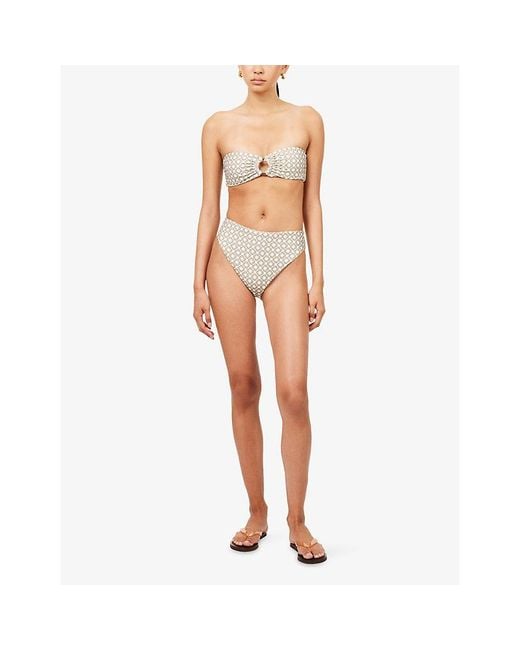Cheap Monday White Formentera Graphic-Print Bikini Bottoms