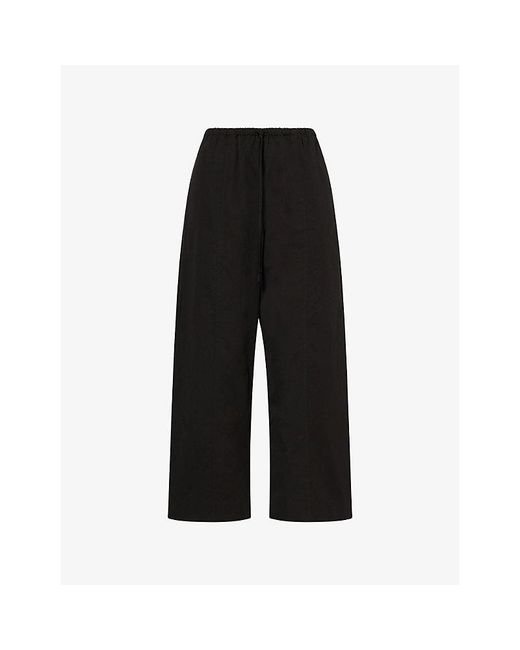 Dissh Black Scout Barrel-Leg Cotton Trousers