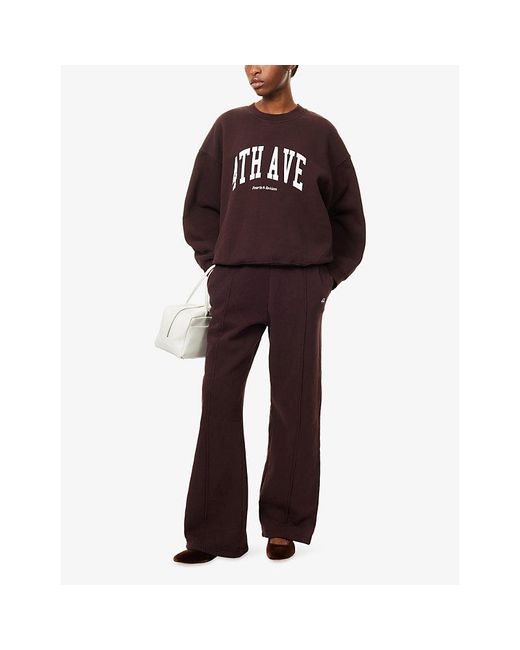 4th & Reckless Red Fergie Wide-Leg Cotton-Jersey Jogging Bottoms