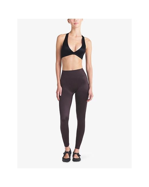 NikeSKIMS Black Satin Shine High-Waist Bonded 7/8 Leggings
