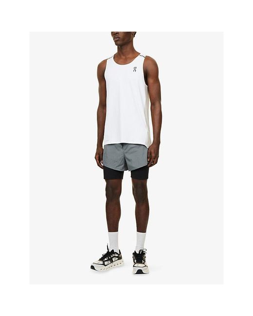 On Shoes Gray Performance Volt Stretch-Woven Shorts for men