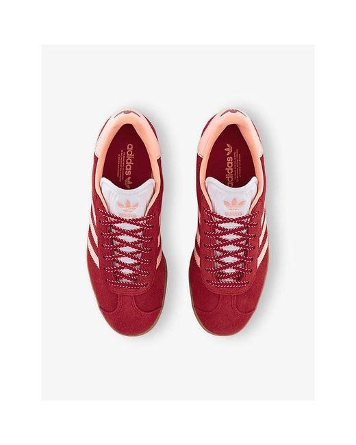 Adidas Red Gazelle Suede Low-Top Trainers for men