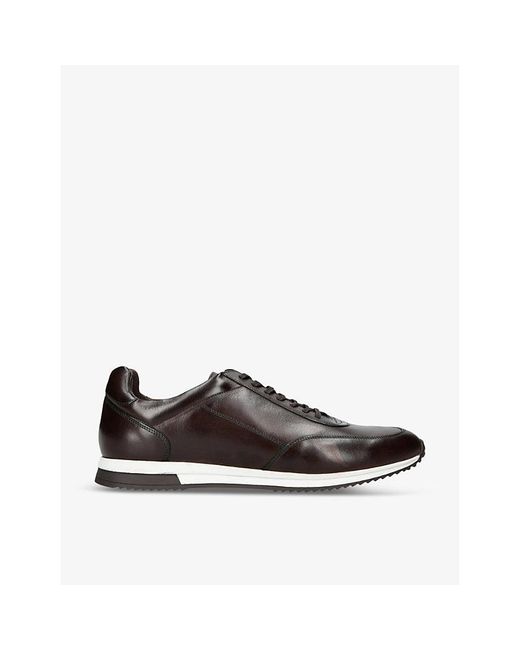 Loake White Bannister Tonal-Stitching Leather Low-Top Trainers for men